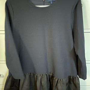 Crepe and taffeta drop waist dress